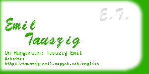 emil tauszig business card
